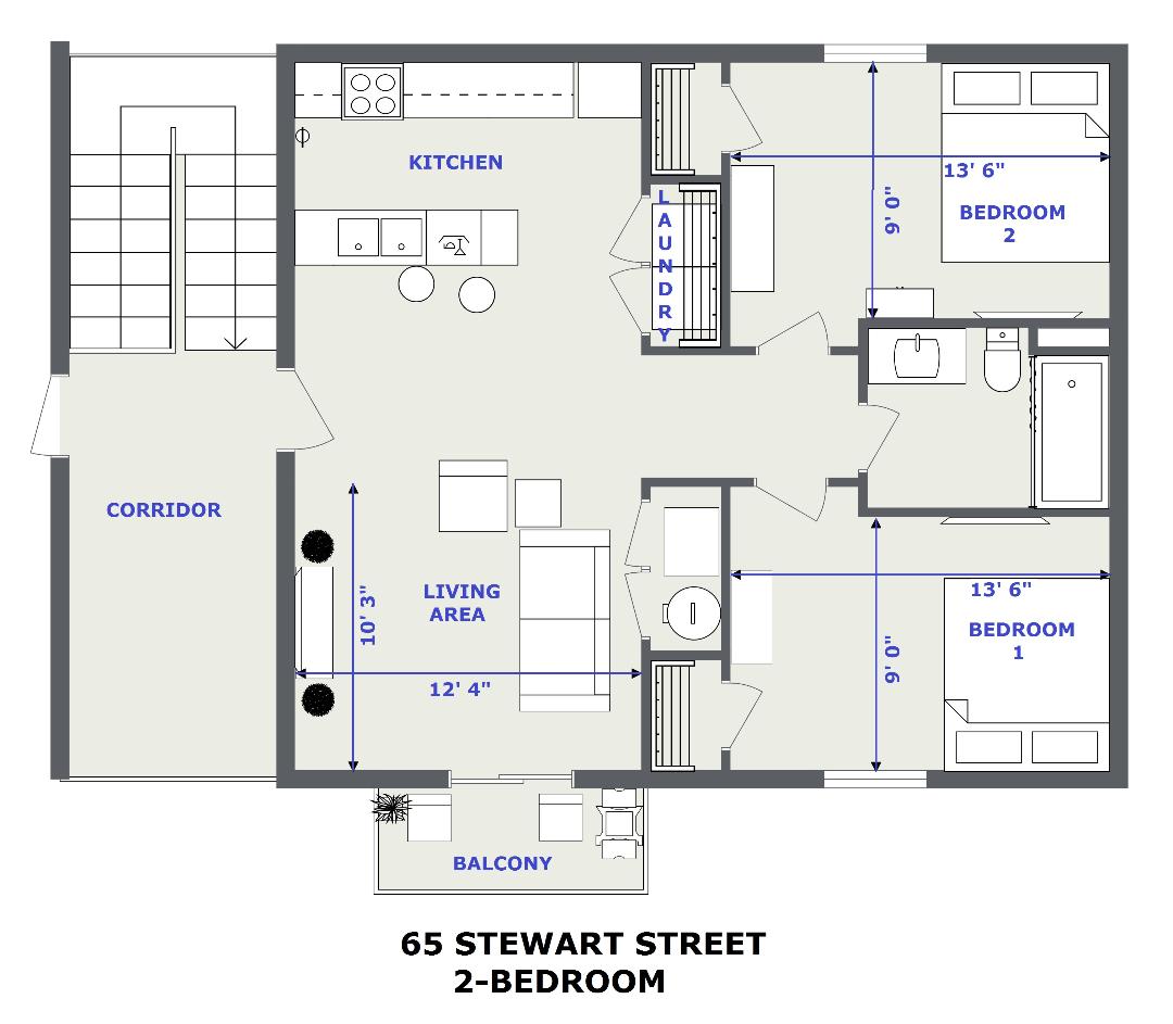 65 Stewart 2 Bedroom Layout Bobcat Rentals Ohio University
